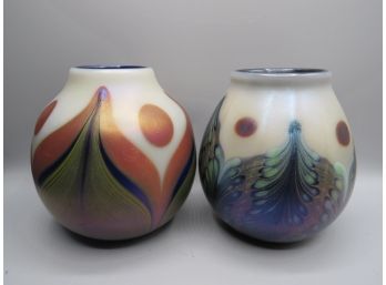 Orient & Flume Art Glass - Set Of 2 Vases