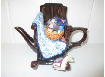 Rare Knitting Rocking Chair Teapot By Parrington Designs