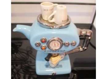 Rare Blue Espresso Coffee Machine Limited Edition Teapot By The Teapottery
