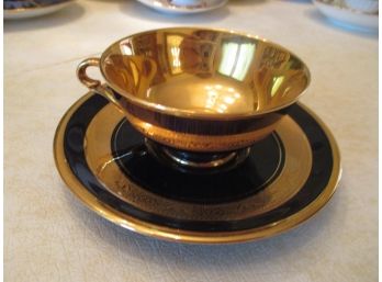 Black & Gold Tea Cup & Saucer