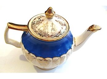 Rare Vintage Colbalt Blue/Gold Teapot By Sadler