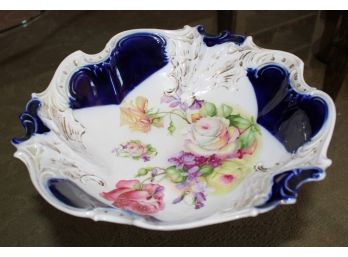 Vintage Porcelain China IPF Germany Cobalt Blue & Gold Flower