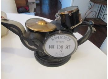 Rare Drum Set Whistable Kent Design Teapot By Richard Parrington