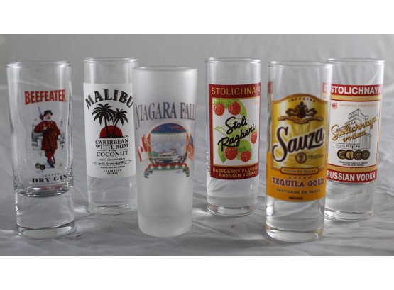 6 Shot Glasses Liquor Themed Set (012)
