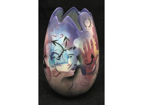 Signed Harris 1999 Hand Painted Vase (108)