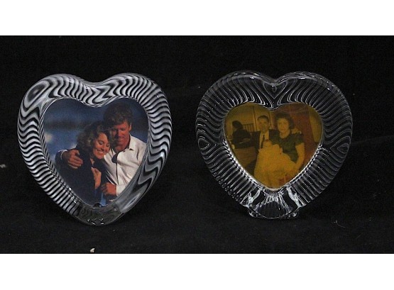 Heart Shaped Pair Lead Crystal  Mikasa  Picture Frames (045)