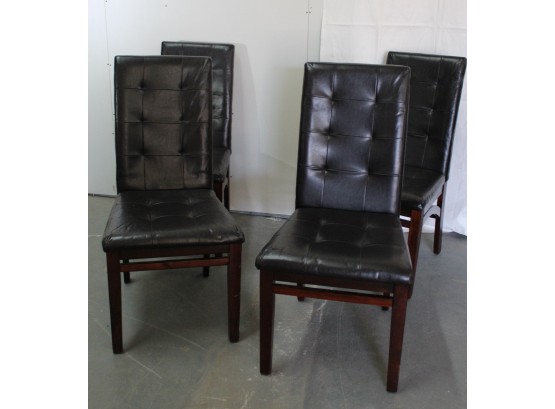 Four High Back Faux Leather Chair (032)