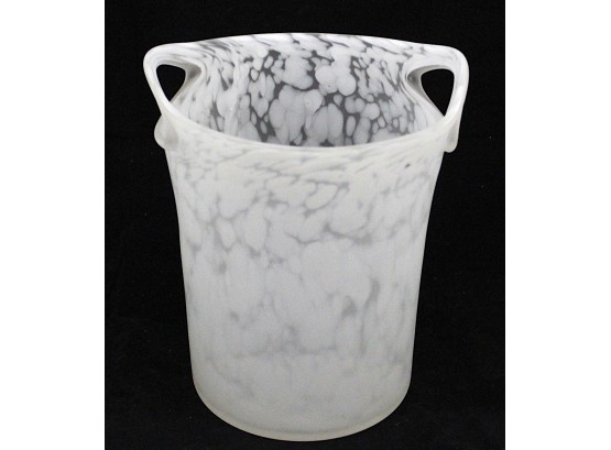 Beautiful White Frosted Glass Ice Bucket ( 107)