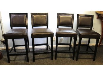 Faux Leather Brown Counter/Bar Stools Set Of 4 (074)