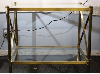 Stylish Gold Tone Metal Decorative Table Glass Top(006)
