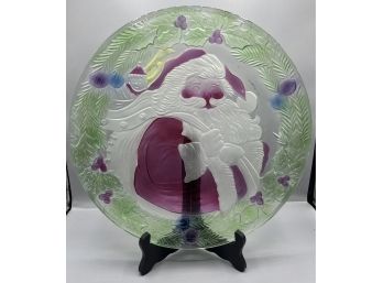 Frosted Glass Holiday Serving Platter