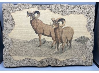 Gene Murray Pencil Signed Lithograph On Cork - Rams
