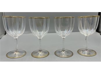 J & L Lobmeyr Iridescent Crystal Quatrefoil Pattern Stemware Glasses - 8 Total