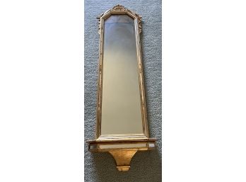 Hand Painted Gold-tone Wooden Framed Wall Mirror - Made In Italy