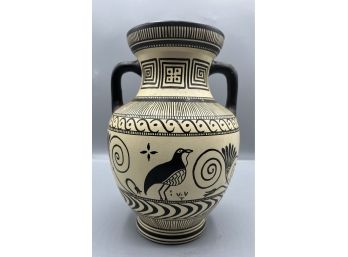 Keramikos Hand Painted Amphora Greek Pattern Vase