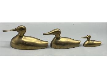 Solid Brass Duck Figurines - 3 Total - Made In India