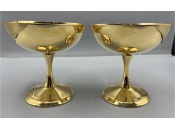 Common Wealth Silver Inc Electroplated 24K Gold Goblets - 2 Total