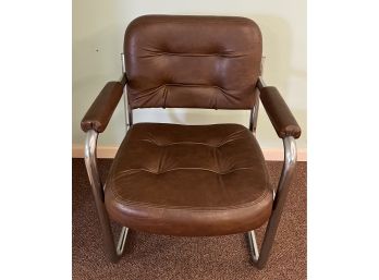 Saturn Office Products Leather Tufted Upholstered Arm Chairs - 2 Total