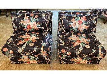 Vintage Floral Pattern Cushioned Sofa Seats - 2 Total