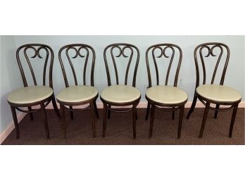 Mid-century Bentwood Thonet Style Cafe Chairs Gar Products Wooden Cushioned - 11 Total