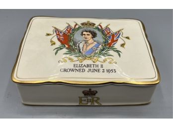 Royal Winton Queen Elizabeth II Commemorative Porcelain Candy Box