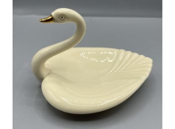 Ivory Porcelain Swan Shaped Trinket Dish