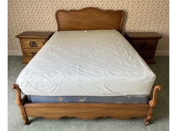 Vintage French Provincial  Wooden Full Size Bed Frame