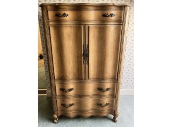 French Provincial  Armoire With 3 Drawers And Cabinet