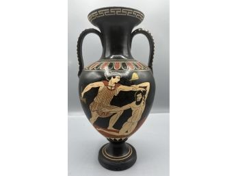 Hand Painted Reproduction Greek Style Terracotta Amphora Vase