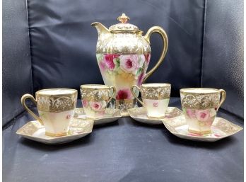 Nippon Chocolate Pot, Cups And Saucers