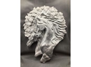 Marble/Resin Wall Hang Horse Sculpture