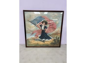 1900's American Girl Textile Printed By Schwab And Wolf NY