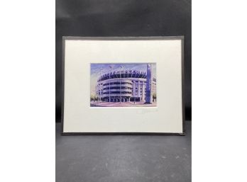 Yankee Stadium Watercolor Serigraph Etching Print, By Michael Leu