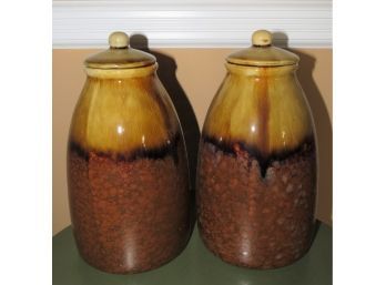 Tuscan Home Ceramic Jars With Lids - Set Of 2