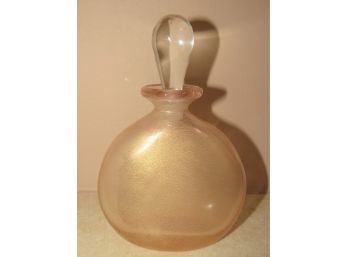 Pink Iridescent Glass Perfume Bottle With Stopper