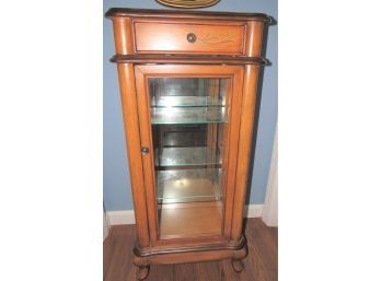 Wood Display Cabinet With 3 Glass Shelves
