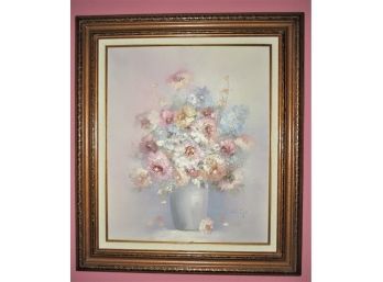 P. Keeling Framed Floral Painting