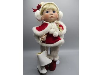 Lee Middleton Little Angel Ice Skater Doll With Stand/signed & Numbered