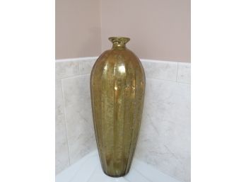 Gold Tone Glass Tall Vase