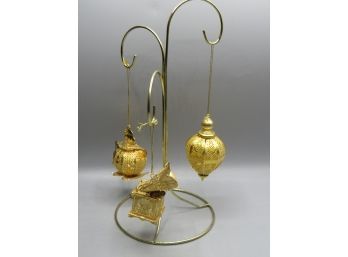 Baldwin Brass Ornaments - Set Of 3 With Stand