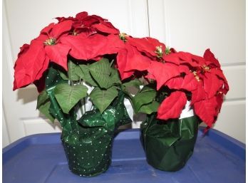 Artificial Poinsettia Potted Decor - Lot Of 13