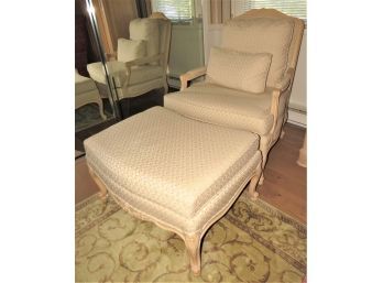 Thomasville Fabric Covered Chair & Ottoman - 2 Piece Set