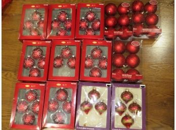 Holiday Living Glass Christmas Ornaments - 13 Boxes/incomplete Set