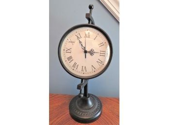 Metal Table Clock With Roman Numerals