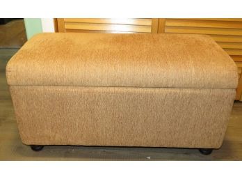 Storage Bench Ottoman M & J Furniture Company Ltd. Fabric Cushioned Pine Inside