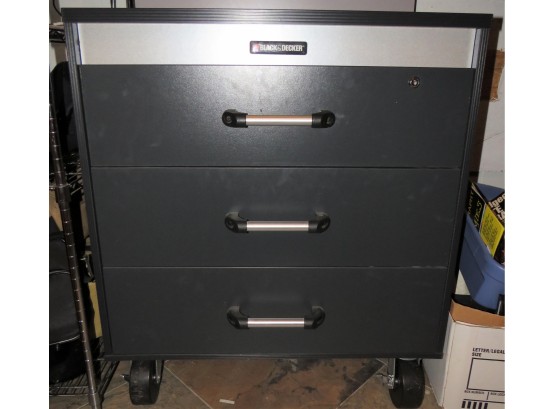 Black & Decker 3-drawer Tool Cart/box On Wheels With 2 Keys
