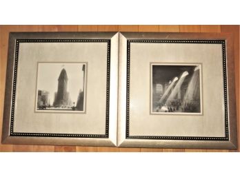 Grand Central Station & Flat Iron Building Silver Framed Wall Decor