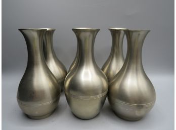 IHI Silver Metal Bud Vases - Set Of 6