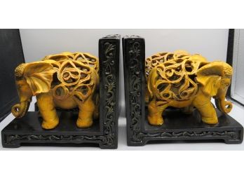 Elephant Resin Bookends - Set Of 4