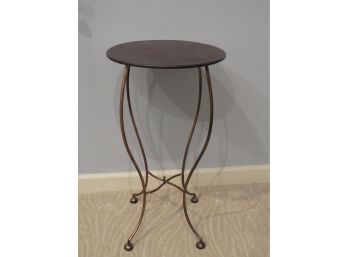 Metal Peacock Motif Round Accent Table